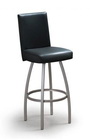 Trica Nicholas Modern Swivel Bar Stool with Black / Charcoal Cushion Color