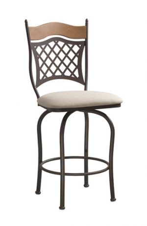 Trica Raphael Swivel Stool with Basket-Weave Style on Back