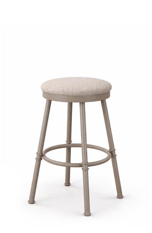 Trica's Sal Backless Taupe Swivel Bar Stool