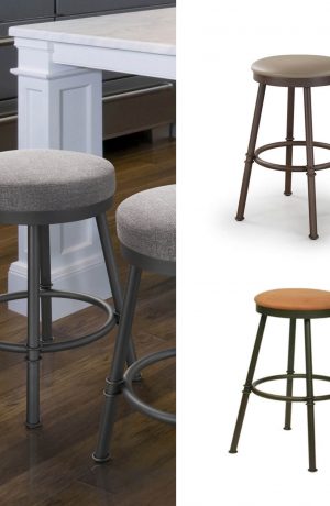 Trica's Sal Backless Traditional Swivel Bar Stool - Custom Made