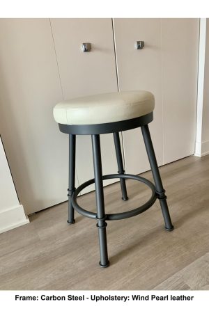 Trica's Sal Modern Gray Swivel Backless Bar Stools in Customer's Home