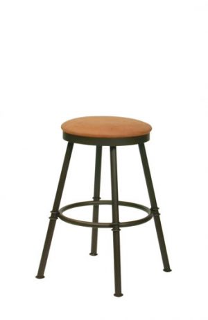 Trica Sal Backless Swivel Stool with Metal Legs and Round Seat