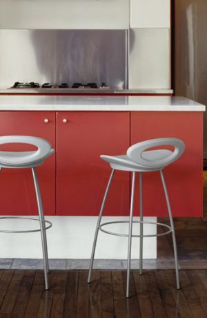 Trica Solo Stationary Stool with Open Circle Low Backrest