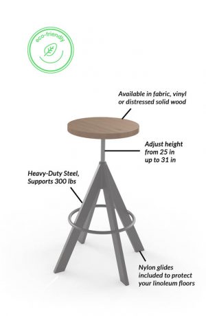 Uplift Backless Adjustable Stool Features