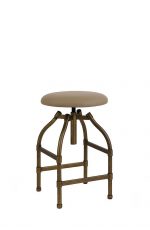 Wesley Allen's Dodge Industrial Backless Adjustable Bar Stool with Round Seat