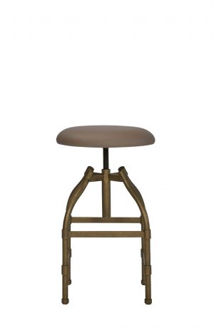 Wesley Allen's Dodge Industrial Backless Bar Stool in Brass Bisque Metal Finish - Side View