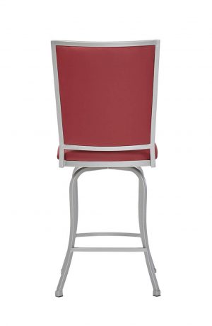 Wesley Allen's Morrison Transitional Silver Bar Stool with Red Cushion - Back View