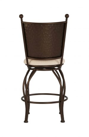 Wesley Allen's Woodland Bronze Swivel Bar Stool with Hammered Back - Back View