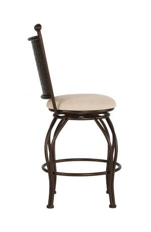 Wesley Allen's Woodland Bronze Swivel Bar Stool with Hammered Back - Side View