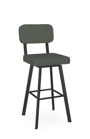 Amisco's Brixton Green Swivel Bar Stool with Back