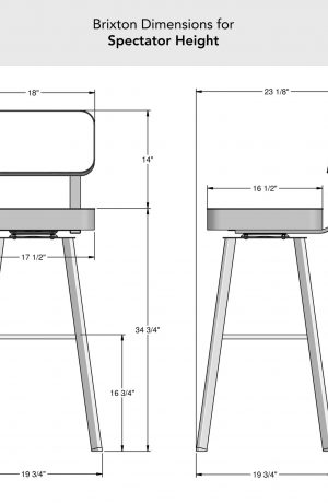 Amisco's Brixton Spectator Height Dimensions