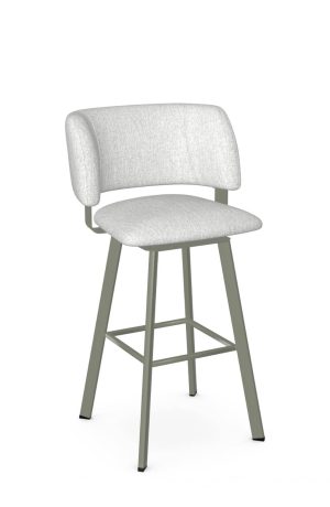 Amisco's Easton Green Metal Swivel Bar Stool with Upholstered Back