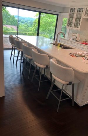 Amisco's Easton Swivel Bar Stools in Modern Kitchen