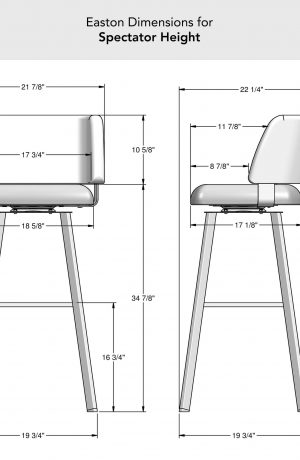 Amisco's Easton Swivel Stool Dimensions for Spectator Height
