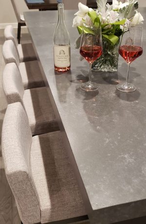 Amisco's Ethan Modern Counter Height Low Back Barstools in Modern Kitchen Island