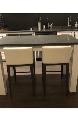 Amisco's Ethan Modern Gray Counter Height Low Back Bar Stools in Modern Kitchen Island