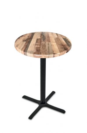 Wyatt All-Season Outdoor Table with Rustic Wood Top