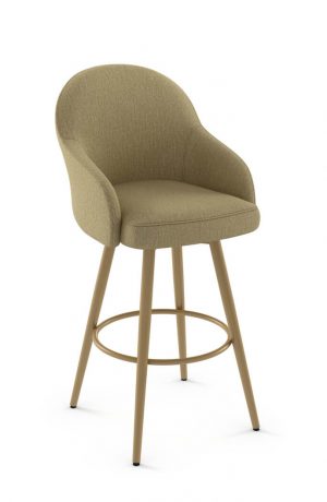 Amisco Weston Swivel Stool with Plush Seat and Backrest