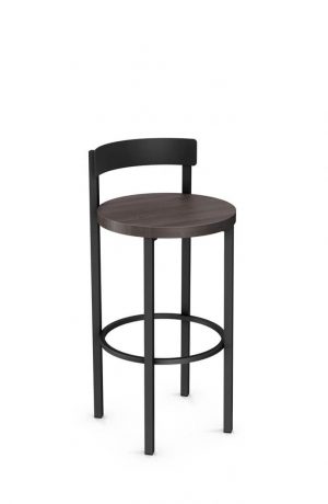 Amisco Zoe Non-Swivel Stool with Wood Seat