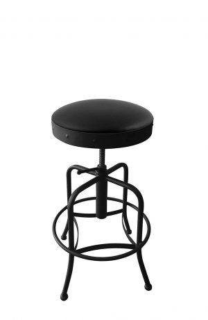 Holland's 910 Adjustable Backless Bar Stool with Black Vinyl Seat Cushion
