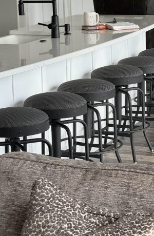 Holland's #910 Backless Adjustable Bar Stools in Customer's Modern Kitchen