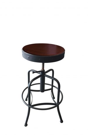 910 Backless Adjustable Screw Bar Stool in Dark Cherry / Black Wrinkle