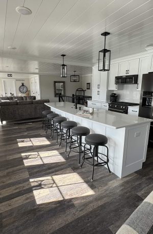 Holland's #910 Backless Adjustable Bar Stools in Customer's Modern Kitchen