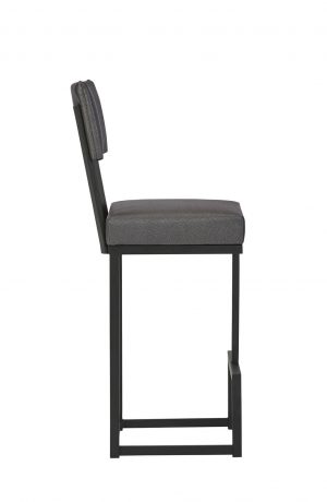 Wesley Allen's Dumas Modern Black Bar Stool with Sled Base - Side View