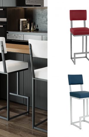 Wesley Allen's Dumas Modern Narrow Bar Stool in Custom Color Choices