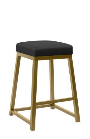 Metal Finish: Opaque Gold • Seat Cushion: Dillon Black, vinyl