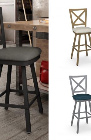 Amisco's Kent Customizable Swivel Bar Stool in a Variety of Colors
