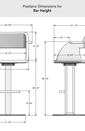 Amisco's Positano Bar Height Dimensions