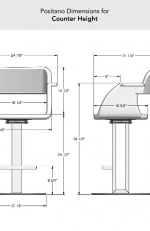 Amisco's Positano Counter Height Dimensions