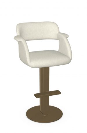 Amisco's Positano Gold Pedestal Bar Stool with Back