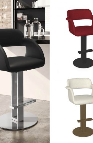 Amisco's Positano Modern Pedestal Base Bar Stool with Back