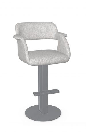 Amisco's Positano Silver Pedestal Base with Light Fabric