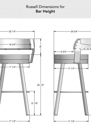 Amisco's Russell Swivel Bar Stool Dimensions for Bar Height