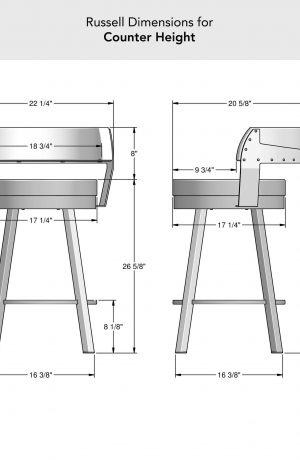 Amisco's Russell Swivel Bar Stool Dimensions for Counter Height