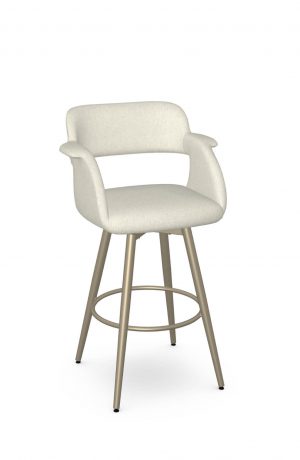 Amisco's Sorrento Champagne Gold Swivel Stool with Arms
