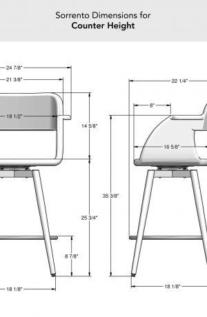 Amisco's Sorrento Counter Height Dimensions