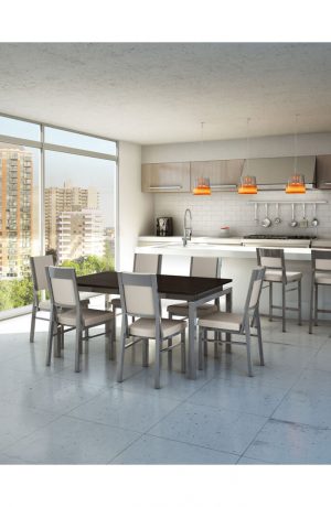 Amisco's Payton Stationary Modern Dining Chairs in Open Concept Kitchen