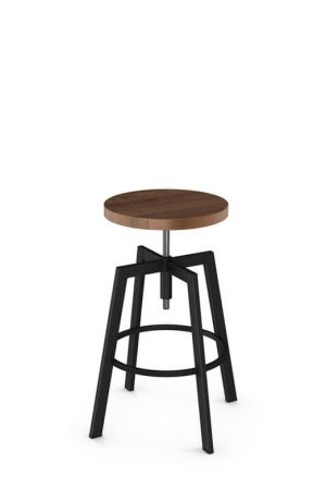 Architect Backless Stool with Wood Seat by Amisco