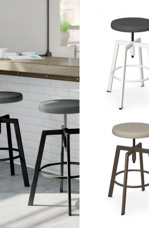 Amisco's Architect Modern Backless Adjustable Bar Stool in a Variety of Colors
