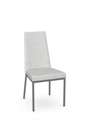 Amisco's Linea Modern Dining Chair with High Back in Silver Metal Base