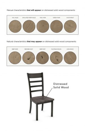 Amisco Owen Dining Chair with Distressed Solid Wood Seat