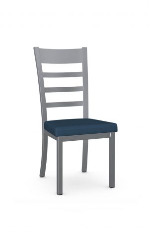 Amisco's Owen Modern Dining Chair in Silver and Blue