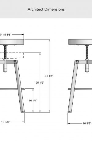 Architect Backless Bar Stool Dimensions