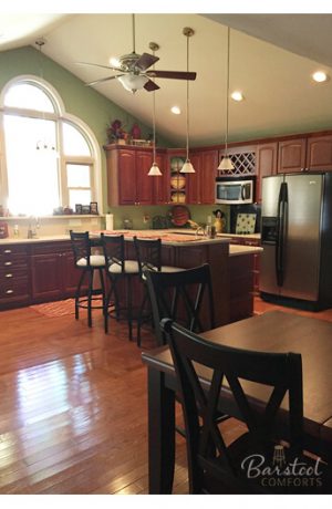 Catalina Swivel Barstools in Traditional Kitchen