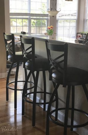 Holland's Catalina Swivel Spectator-Height Stools in Modern Kitchen