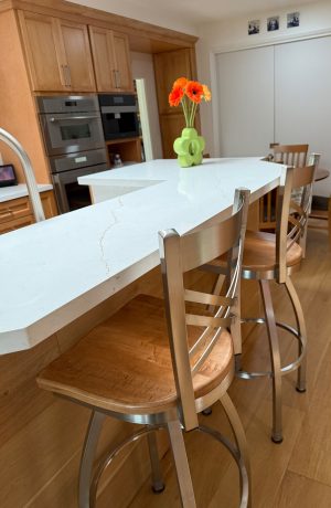 Holland's Catalina Stainless Steel Swivel Bar Stool in Customer's Kitchen